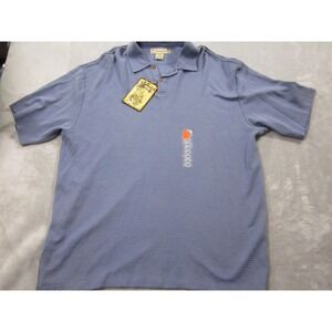 Jamaica Jaxx Polo Shirt Mens XL Light Blue Silk Cotton Blend Knit Casual Golf